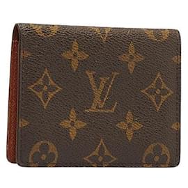 Louis Vuitton-Porta carte verticale in tela monogramma-Marrone