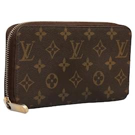 Louis Vuitton-Portafoglio con zip con monogramma-Marrone