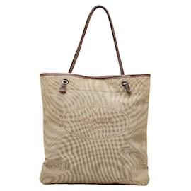 Prada-Canapa Logo Flat Tote Bag-Brown