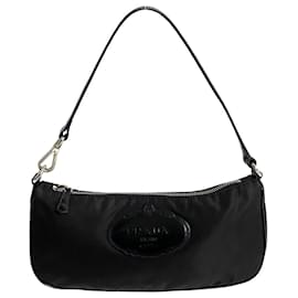 Prada-Tessuto Logo Baguette Bag-Black