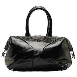 Yves Saint Laurent-Patent Leather Easy Y Handbag-Black