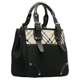 Burberry-Nova Check Canvas Handbag-Black