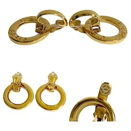 Céline-Logo Hoop Clip On Earrings-Golden
