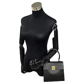 Céline-Leather Mini Kelly Top Handle-Black