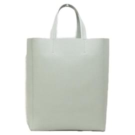 Céline-Vertical Cabas Grained Leather Tote-White