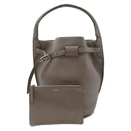 Céline-Leather Big Bucket Bag-Grey