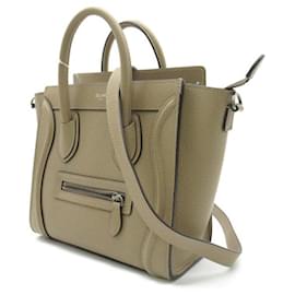 Céline-Nano Leather Luggage Tote Bag-Brown