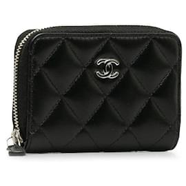Chanel-Monedero con cremallera CC Matelasse-Negro