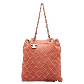 Chanel-Surpique Drawstring Bucket Bag-Pink