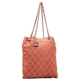 Chanel-Surpique Drawstring Bucket Bag-Pink