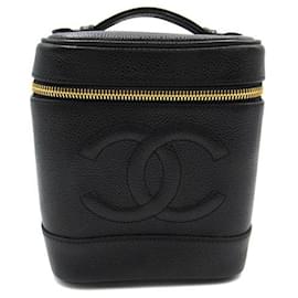 Chanel-Beauty case verticale CC Caviar-Nero