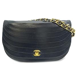 Chanel-CC Half Moon Chain Shoulder Bag-Black