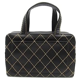 Chanel-Quilted Wild Stitch Boston Bag-Black