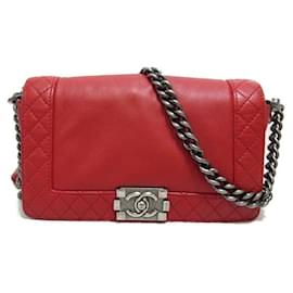 Chanel-Medium Boy Reverso Flap Bag-Red