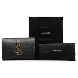 Yves Saint Laurent-leather 6 key holder-Black