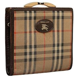 Burberry-Haymarket Check French Purse-Brown