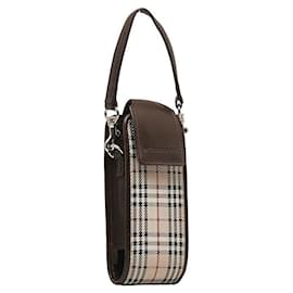 Burberry-Vintage Check Canvas Phone Holder-Brown