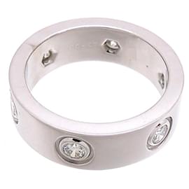 Cartier-6 Diamond LOVE Ring-Silvery