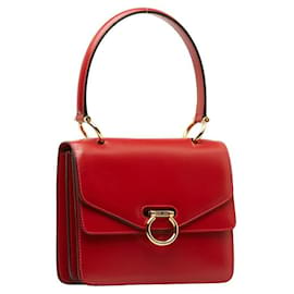 Céline-Gancini Leather Handbag-Red