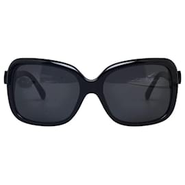 Chanel-Quadratische getönte Sonnenbrille-Schwarz