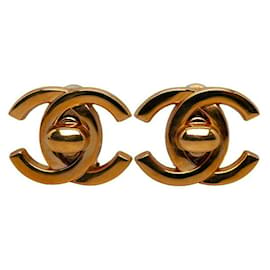 Chanel-Boucles d'oreilles à clip avec logo CC-Doré