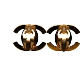 Chanel-Pendientes de clip con logo CC-Dorado