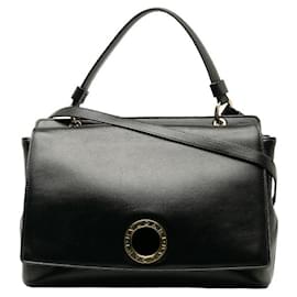 Bulgari-Bolsa bidirecional de couro dueto-Preto