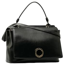 Bulgari-Duet Leather Two-Way Bag-Black