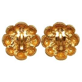 Chanel-Red Gripoix Clip On Earrings-Golden