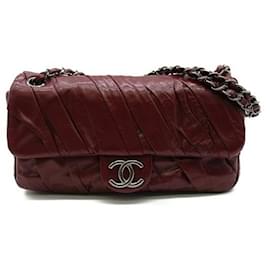 Chanel-CC Glazed Twisted Medium Flap Bag-Red