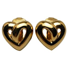 Dior-Pendientes de clip de corazón-Dorado