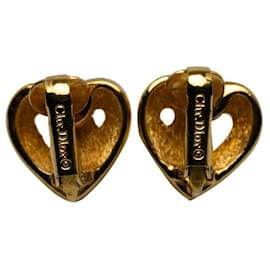 Dior-Pendientes de clip de corazón-Dorado