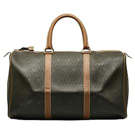 Dior-Honeycomb Leather Travel Bag-Brown