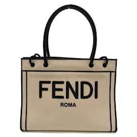 Fendi-Borsa shopper con logo Roma-Rosa