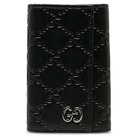 Gucci-Guccissima 6 Key Holder Wallet-Black