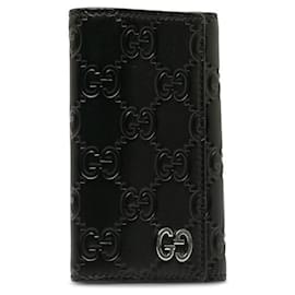 Gucci-Guccissima 6 Carteira porta-chaves-Preto