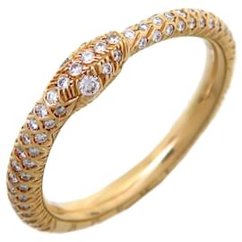 Gucci-18K Ouroboros Diamond Pavé Snake Ring-Golden