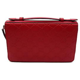 Gucci-Microguccissima lined Zip Travel Wallet-Red