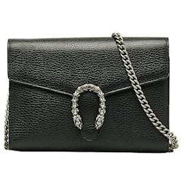 Gucci-Mini Leather Dionysus Wallet on Chain-Black