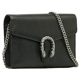 Gucci-Mini Leather Dionysus Wallet on Chain-Black
