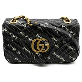 Gucci-X Balenciaga The Hacker Project GG Marmont Flap Bag-Black