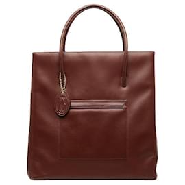 Cartier-Leather Tote Bag-Pink,Golden