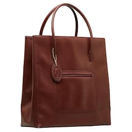 Cartier-Leather Tote Bag-Pink,Golden