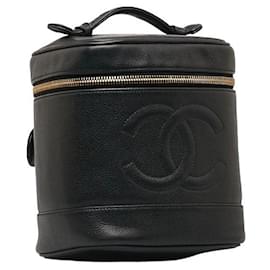 Chanel-Bolsa de Vaidade CC Caviar-Preto