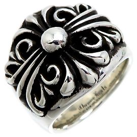 Chrome Hearts Anello floreale in argento Argento