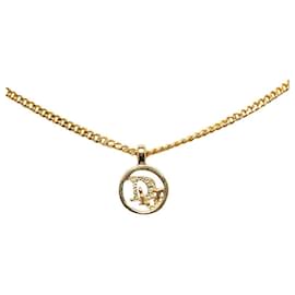 Dior-Collar con colgante de logotipo-Dorado