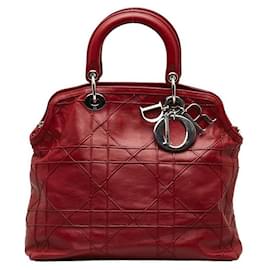 Dior-Granville Leather Tote Bag-Red
