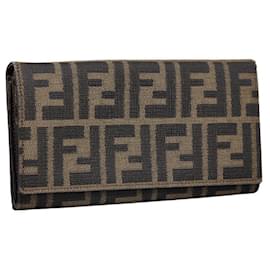 Fendi-Zucca Canvas Continental Flap Wallet-Brown