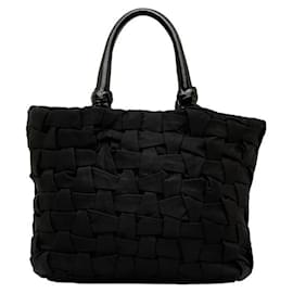 Prada-Tessuto Weaved Handbag-Black