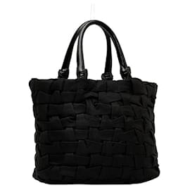 Prada-Tessuto Weaved Handbag-Black